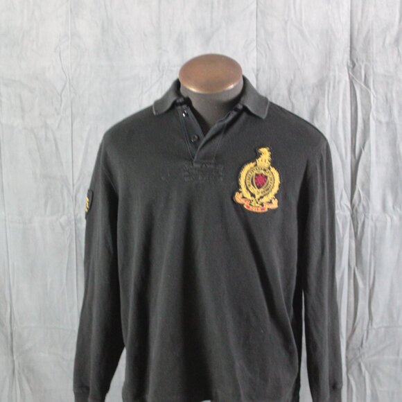 Vintage Polo Rugby Jersey - Black Colour with Stitched Logo - Men's Medium - Picture 3 of 10